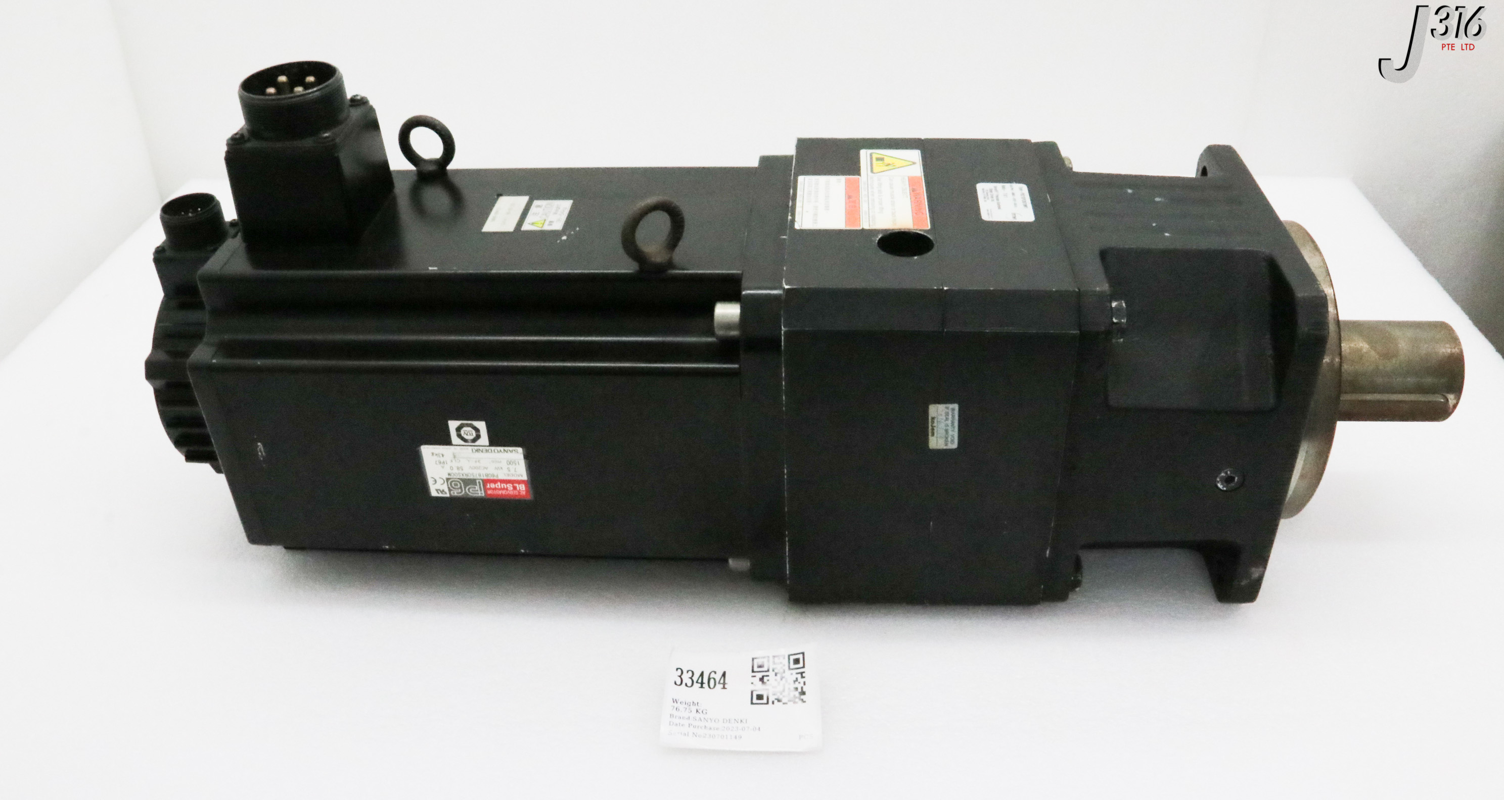 N 33464 SANYO DENKI AC SERVOMTR, BL SUPER P6 W/ GEARHEAD 7.0:1